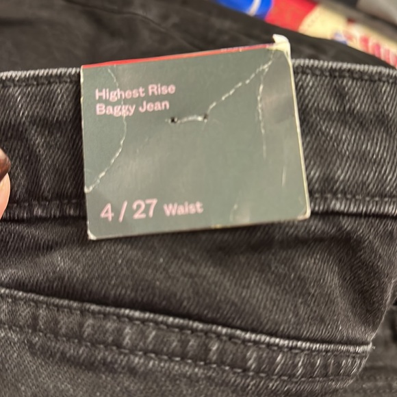 Super-High Rise Distressed Baggy Jeans - Wild Fable™ Black Wash - Picture 14 of 16